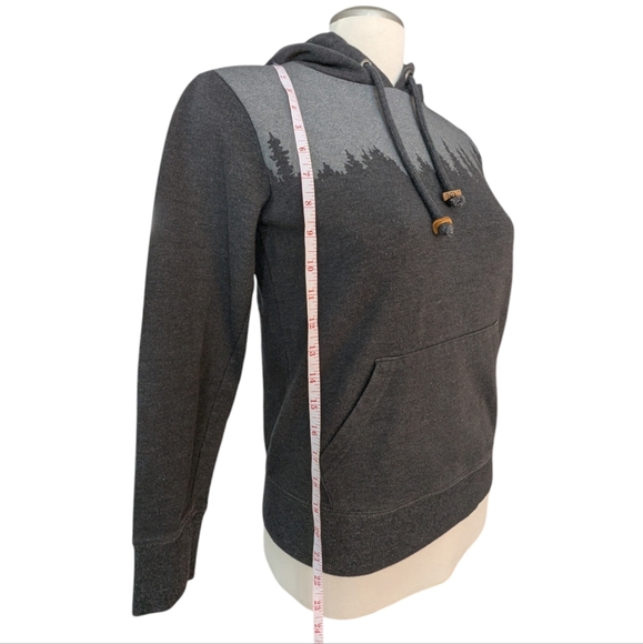 Tentree Charcoal Gray Hoodie with Forest Graphic Design Size S/XS - Picture 8 of 16